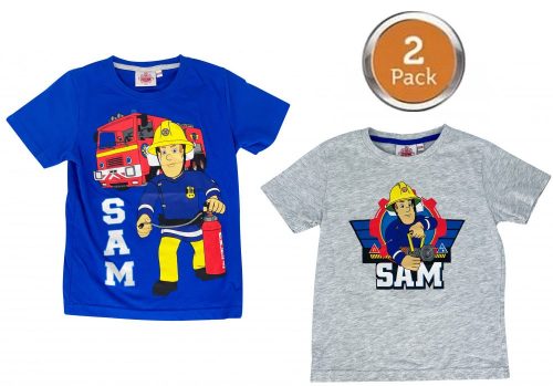 Pompierul Sam, tricou cu mânecă scurtă copii set 2 bucăți 122/128 cm