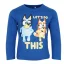 Bluey Let's Do Blue tricou lung pentru copii, top, 2 ani / 92 cm