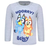   Bluey Hooray! Grey tricou cu mânecă lungă pentru copii, top 3 ani / 98 cm