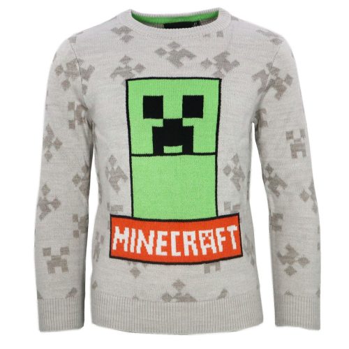 Minecraft Grey pulover tricotat pentru copii 8 ani