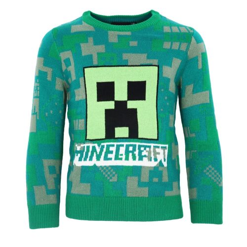 Minecraft Green pulover tricotat pentru copii 9 ani