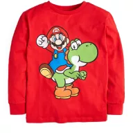   Super Mario Yoshi tricou cu mânecă lungă pentru copii, top 10 - 11 ani / 140 - 146 cm