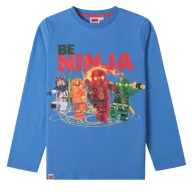   Lego Be Ninja Blue Tricou lung cu mâneci Ninjago pentru copii, top 3 ani / 98 cm