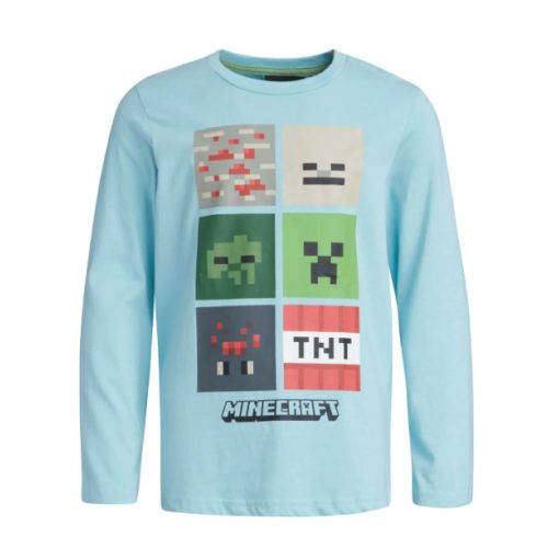 Minecraft Blockbuster tricou cu mânecă lungă de copii, top 9 ani