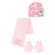   Hello Kitty Bow Pink set pălărie + fular + mănuși pentru copii 54 cm