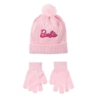   Barbie Light Pink set de căciulă și mănuși pentru copii cu paiete 52 cm