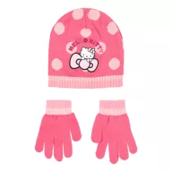   Hello Kitty Cute Dots Pink set de căciulă + mănuși pentru copii 54 cm
