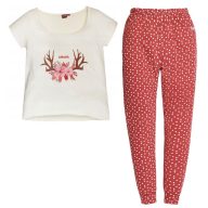 Ushuaia Tiny Flowers Pijamale pentru femei cu cerb M