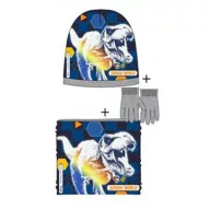   Jurassic World Attack Grey set pentru copii: căciulă + snood + mănuși 52 cm
