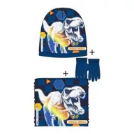   Jurassic World Attack Dark Blue set de căciulă + snood + mănuși pentru copii 52 cm
