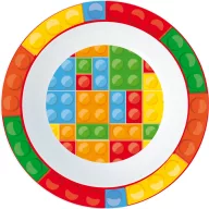 Colorat Bricks Farfurie adâncă micro cu model Lego 16 cm
