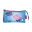 Purcelușa Peppa Rocket Penar cu 3 compartimente 21 cm