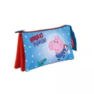 Purcelușa Peppa Rocket Penar cu 3 compartimente 21 cm
