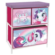   Unicorn Sparkle suport de depozitare jucării cu 3 compartimente 53x30x60 cm