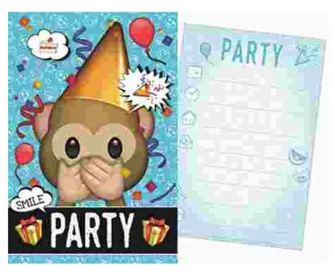 Emoji Blue Party Invitație