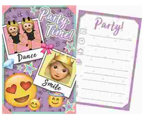 Emoji Purple Party Invitație