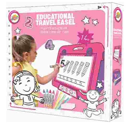 Jucărie de dezvoltare a abilităților jucărie, Pink travelling easel