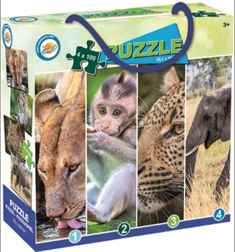 Animale Savanna puzzle 4x100 piese