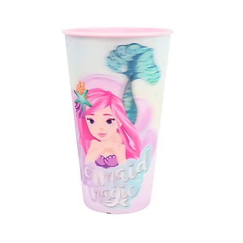 Sirenă Magic Pahar de plastic cu efect 3D 480 ml