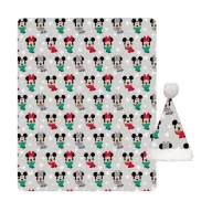   Disney Mickey  Noel Set pătură și căciulă din fleece coral Minnie
