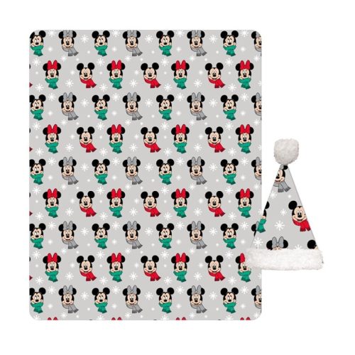 Disney Mickey, Minnie Noel Coral pătură fleece și căciulă set