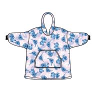   Disney Lilo și Stitch Light Rose pătură polar plușată cu glugă pentru adulți, poncho