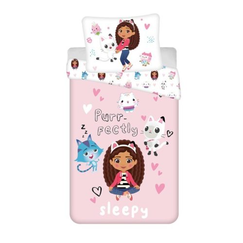 Gabby's Dollhouse Sleepy cuvertură de pat 135×200cm, 80×80 cm