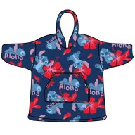   Disney Lilo și Stitch Aloha pătură din pluș fleece cu glugă pentru adulți, poncho