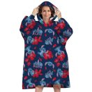 Disney Lilo și Stitch Aloha pătură din pluș fleece cu glugă pentru adulți, poncho