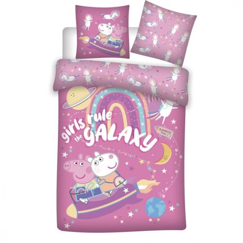 Purcelușa Peppa Galaxy Lenjerie de pat 140×200cm, 63×63 cm Microfibre