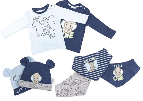 Disney Dumbo bebeluș tricou + căciulă și batistă 7 buc set 86/92 cm