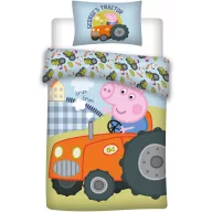   Purcelușa Peppa Lenjerie de pat pentru copii George's Tractor 100×135cm, 40×60 cm