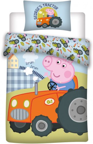 Peppa pig George's Tractor husă de plapumă pentru copii 100×135cm, 40×60 cm