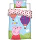 Purcelușa Peppa Hot-air Balloon Lenjerie de pat pentru copii 100×135cm, 40×60 cm