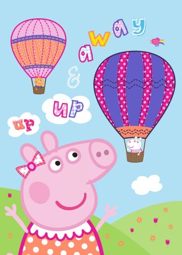 Purcelușa Peppa <mg-auto=3002030>Balon cu aer cald pătură polară 100x140cm