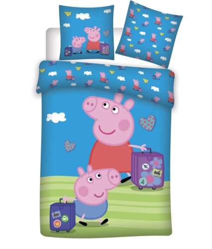 Purcelușa Peppa Travel Lenjerie de pat pentru copii (mic) 100×135 cm, 40×60 cm