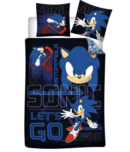 Sonic Ariciul Unstoppable, lenjerie de pat 140×200 cm, 70×90 cm