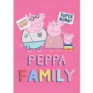 Purcelușa Peppa Pătură Family Pink din polar 100x140cm