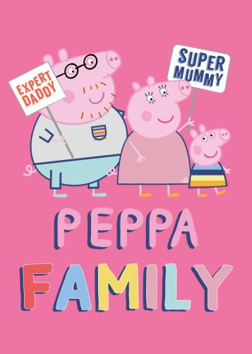 Purcelușa Peppa Family Pink Pătură polar 100 x 140 cm