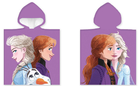 Disney Regatul de gheață Purple poncho prosop de plajă 50x100 cm