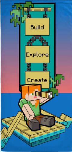 Minecraft Build prosop de baie, prosop de plajă 70x140cm