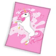 Unicorn Pink Heart pătură din fleece 150x200cm