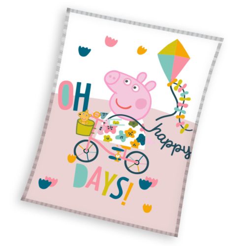 Purcelușa Peppa Happy days pătură fleece coral 130x170cm
