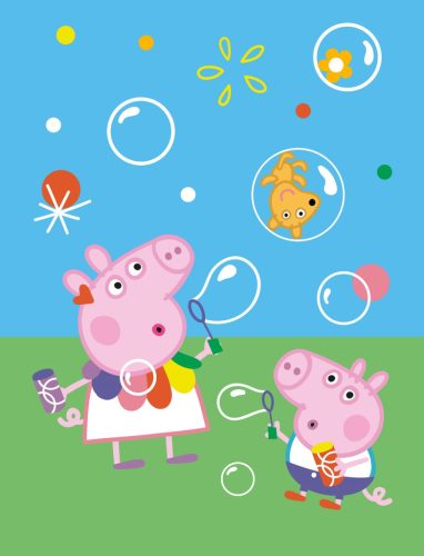 Purcelușa Peppa Bubbles pătură coral fleece 130x170cm