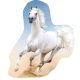 Cal Pernă decorativă albă, pernă modelată 43x30 cm