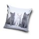 Pisică Trio husă decorativă pentru pernă 40x40 cm Catifea