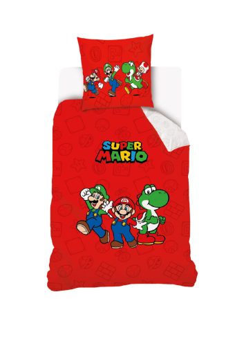 Super Mario Red set de lenjerie de pat 140×200cm, 70×90 cm
