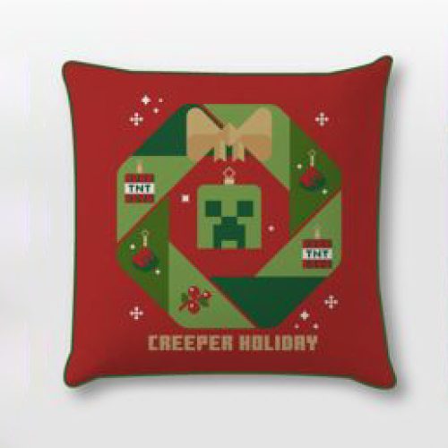 Minecraft Creeper Holiday Husă de pernă decorativă de Crăciun 40x40 cm Catifea
