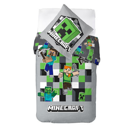 Minecraft Grey set de lenjerie de pat 140×200cm, 70×90 cm