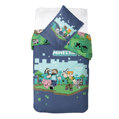 Minecraft CraftWorld lenjerie de pat 140×200cm, 70×90 cm